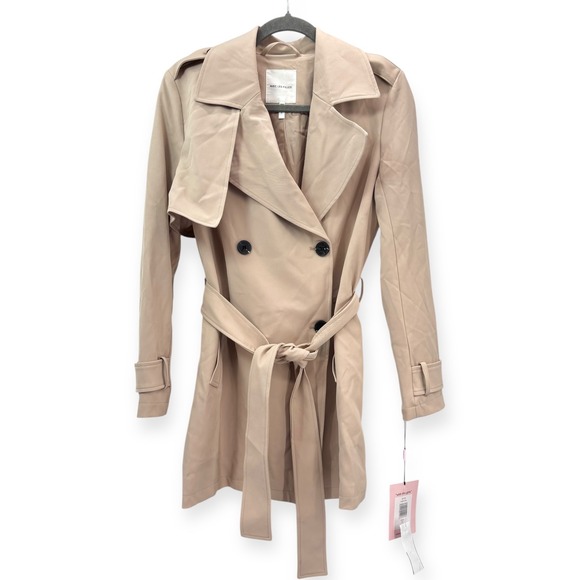 NWT Avec Les Filles Beige Double Breasted Soft Trench Coat Women's Size XS - Picture 5 of 12